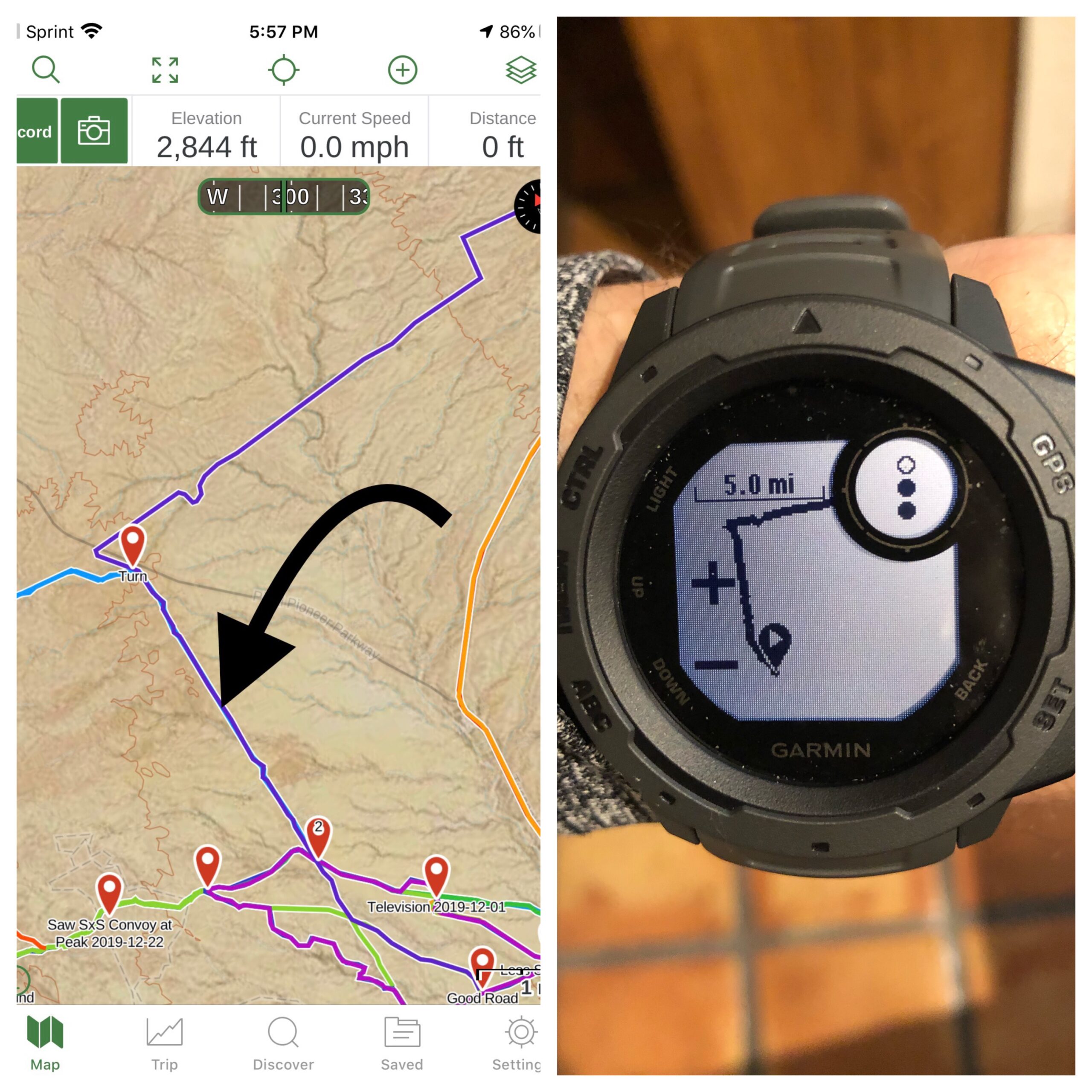 Gaia GPS to Garmin Instinct Scott Boyan